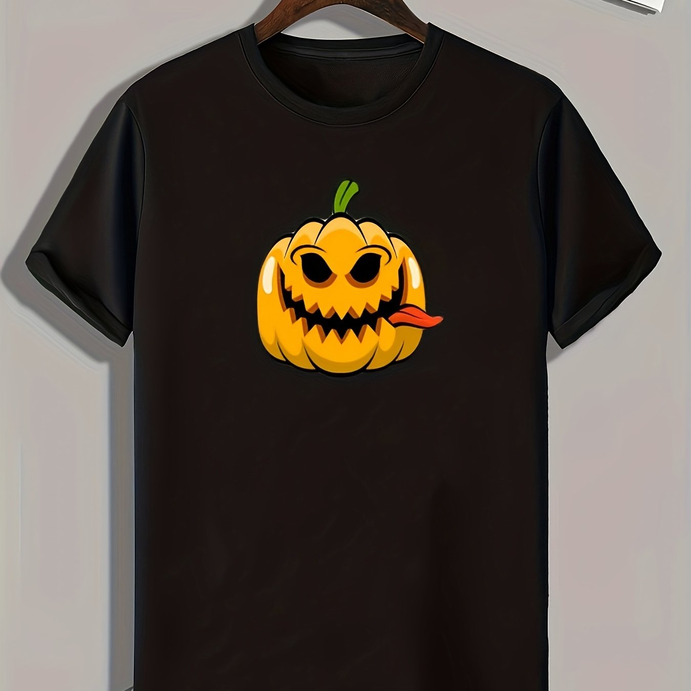Halloween Pumpkin Print Men's Graphic T-shirt Casual Tee