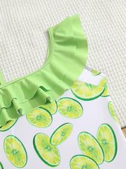 Toddler Girls Lemon Graphic One Piece Swimsuit