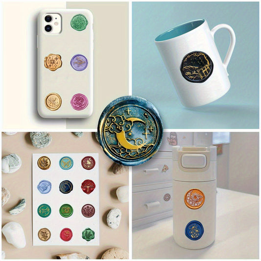 60pcs Wax Seal Stickers Envelope Seals Waterproof Vinyl Sticker