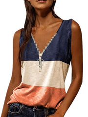 Women's V-Neck Sleeveless Tank Top for Summer