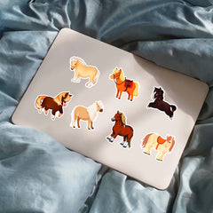 50pcs Dwarf Horse Cartoon Animal Stickers For Phone Journal Water Cup