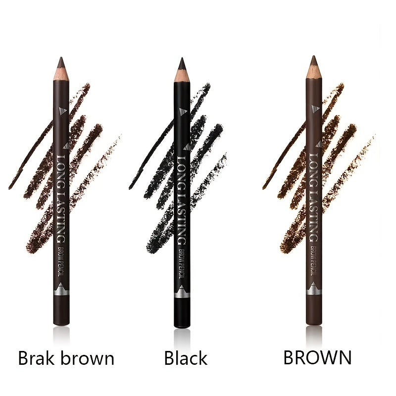 3pcs Waterproof Eyeliner & Brow Pencil Set Long Lasting