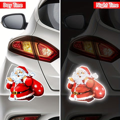 2pcs Santa Claus Christmas Decorations Reflective Sticker