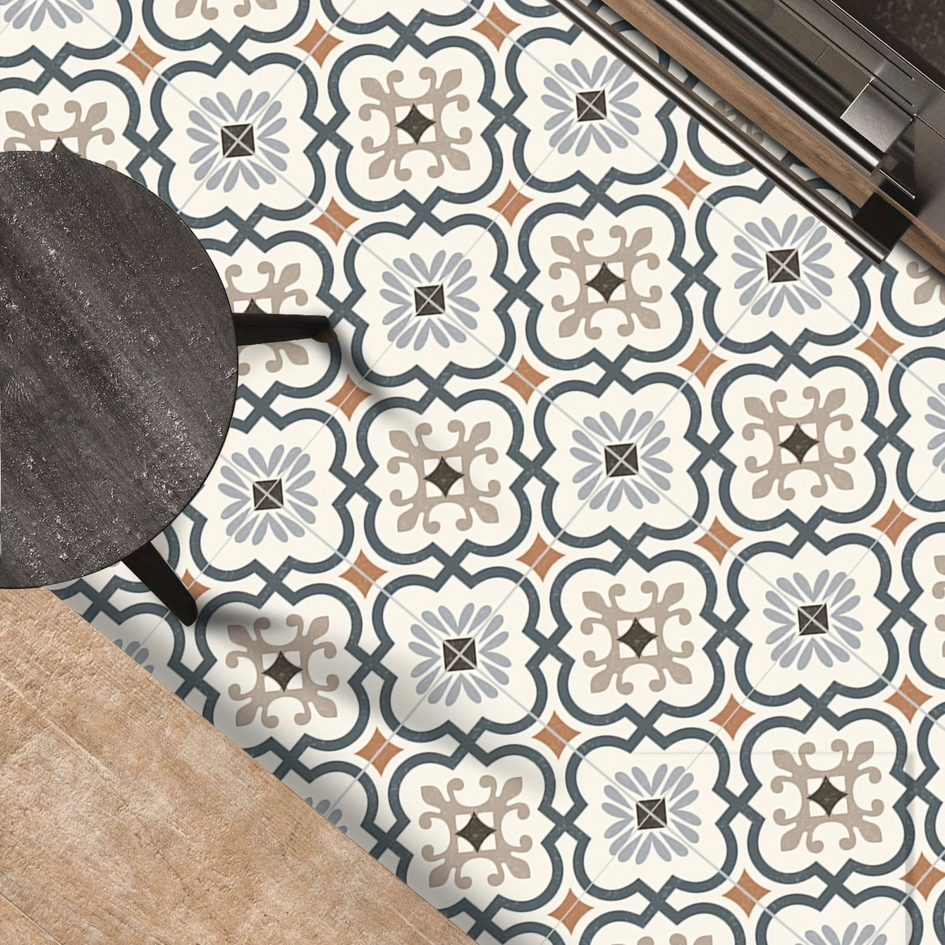 9pcs Morocco Tile Peel And Stick 20x20 Printed Waterproof V