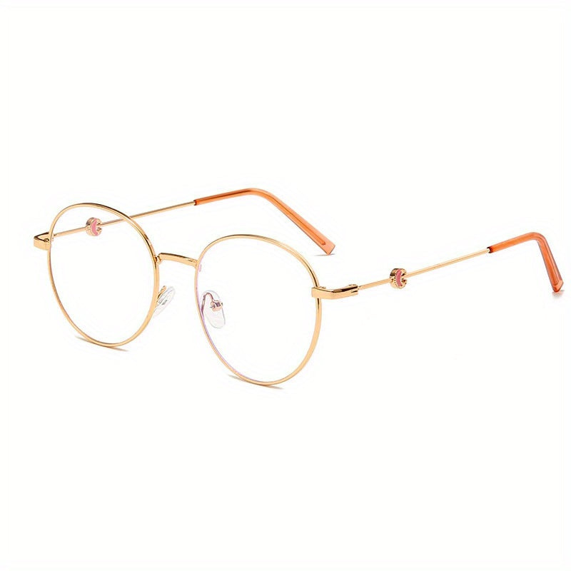 Retro Round Metal Frame Anti-Light Glasses for Men