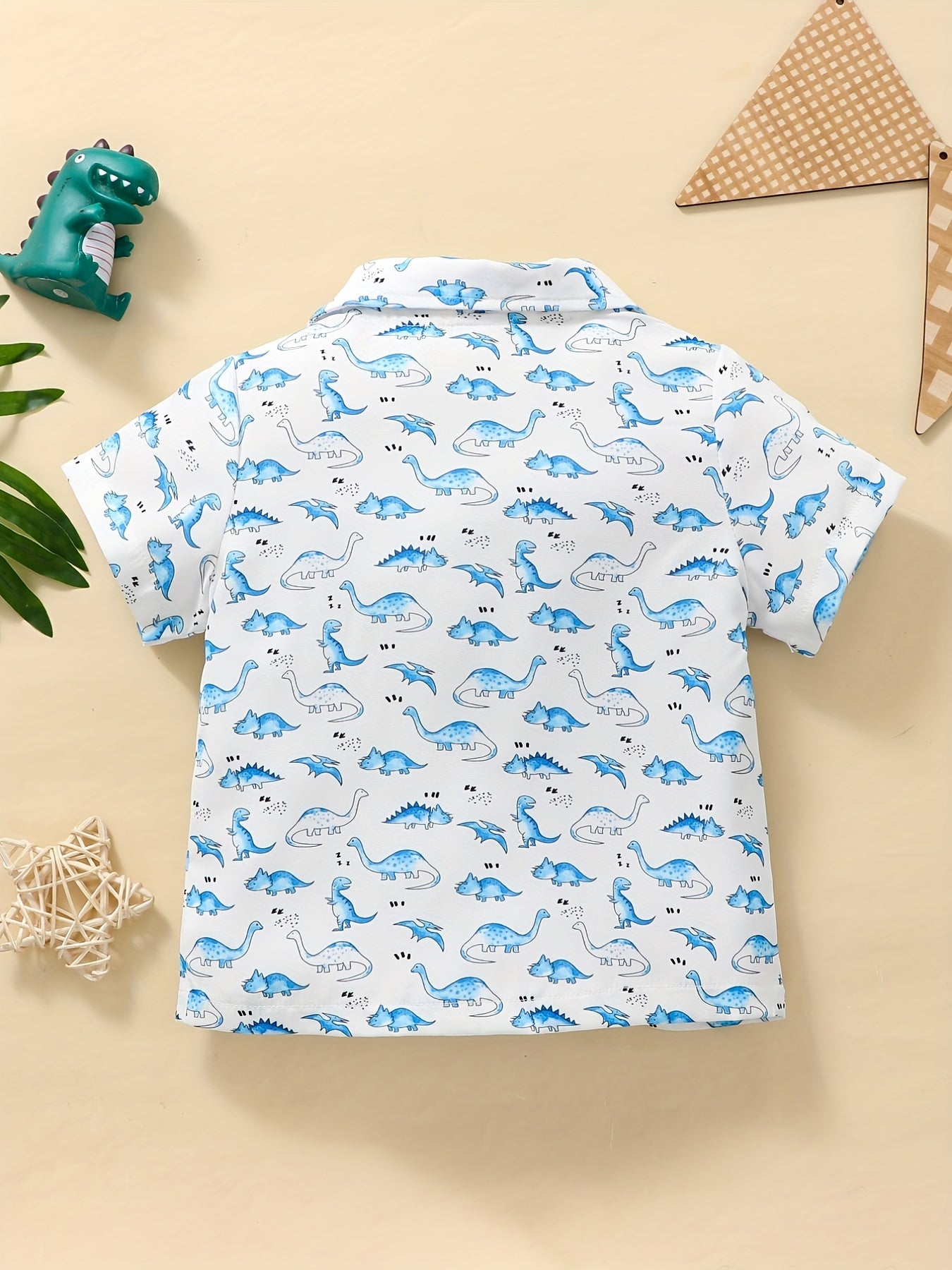 Baby Boys Dinosuar Short Sleeve Shirt Chest Pocket Infant Toddler Clothes