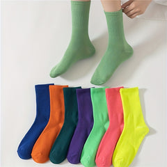 Women's Solid Mid Tube Socks (8 Pairs)