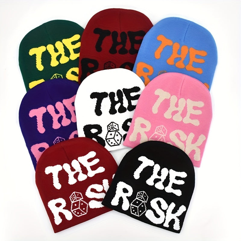 Y2K Letter Jacquard Beanie Hip Hop Knitted Skull Cap