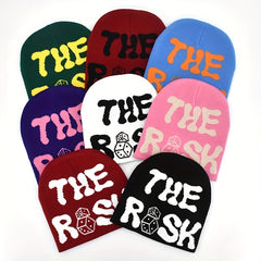 Y2K Letter Jacquard Beanie Hip Hop Knitted Skull Cap