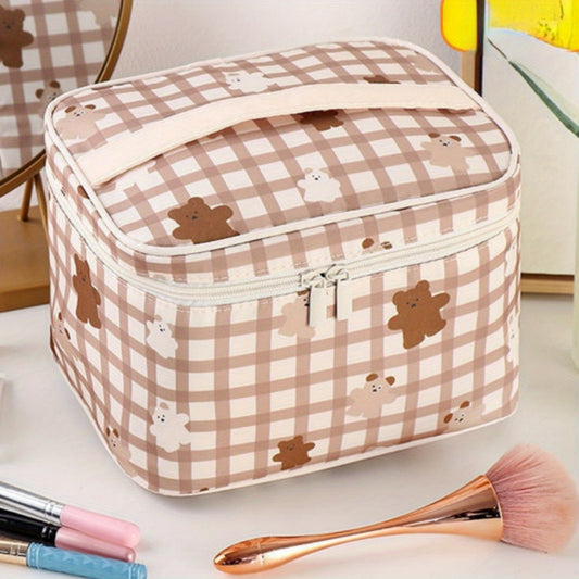 Cow Pattern Makeup Bag Organizer Water Resistant Large Travel Toiletry Bag