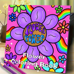 Floral Power Adult Coloring Book - 20 Pages Thick Watercolor Paper