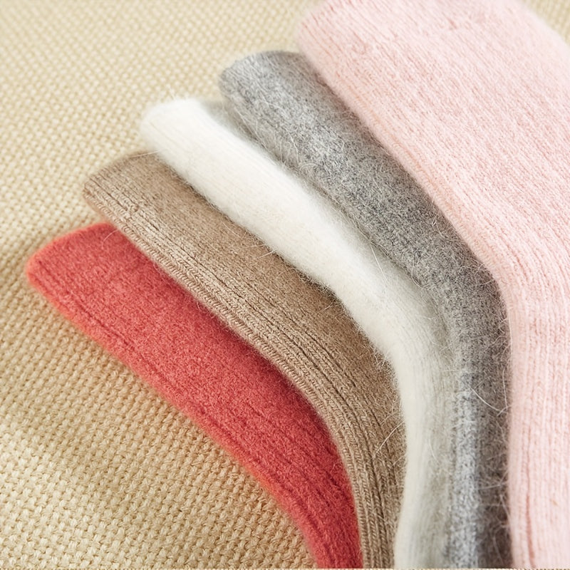 2 Pairs Fuzzy Socks Warm & Cozy Mid Tube Stockings
