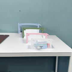 Clear PVC Waterproof Pencil Bag Stationery Organizer