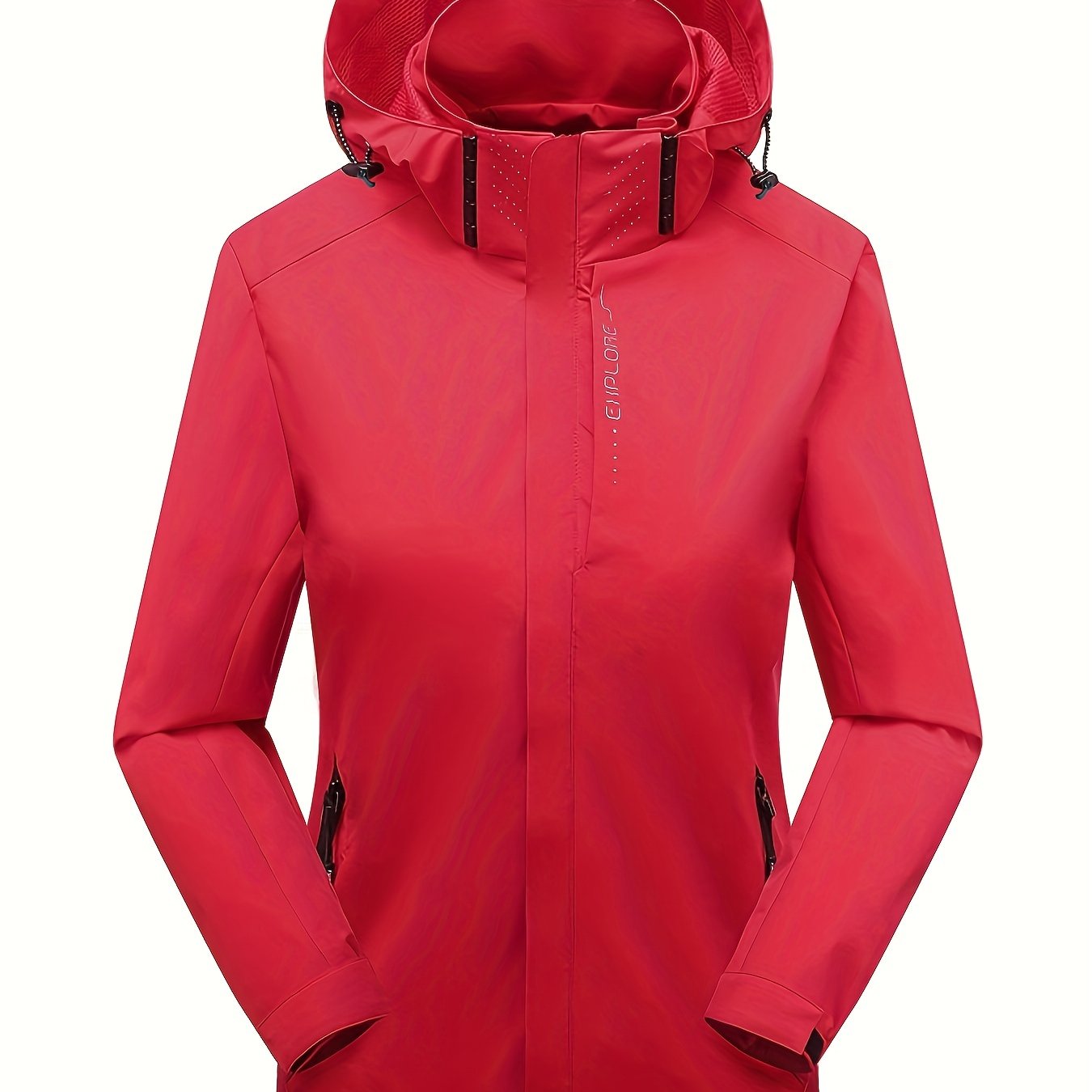 Rainproof Detachable Outdoor Jacket Zipper Pockets Hooded Jacket
