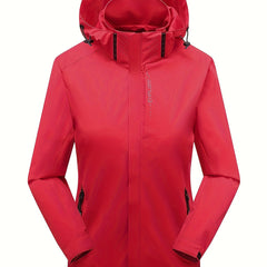 Rainproof Detachable Outdoor Jacket Zipper Pockets Hooded Jacket