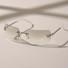 Rhinestone Butterfly Kpop Rimless Sunglasses UV400