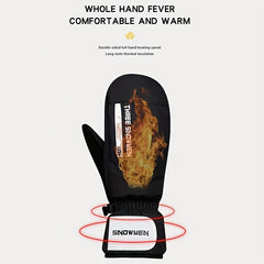 Men's Waterproof Winter Skiing Gloves Touch Screen Thick Warm Zipper Gloves
