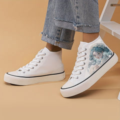 Anime Girl Pattern Lightweight High Top Breathable Canvas Sneakers