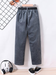Boys Corduroy Long Pants with Belt for Spring and Autumn