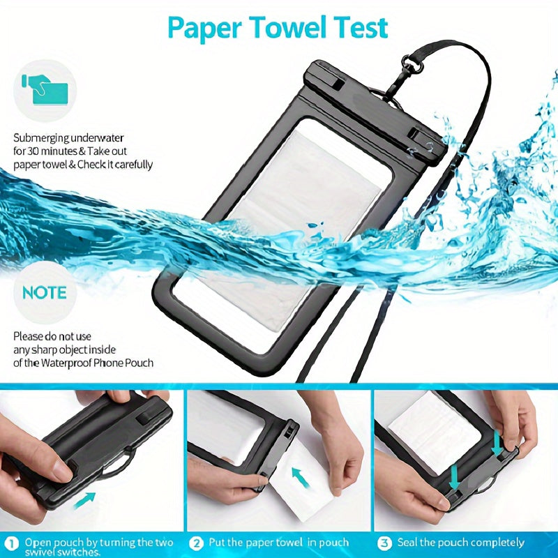 Waterproof Phone Pouch Clear Bag For Beach Camping Swimming