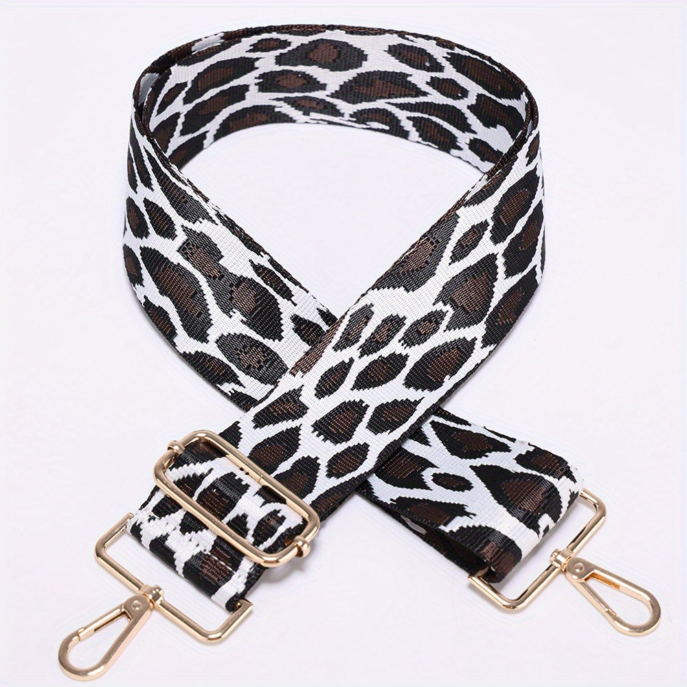 Leopard Crossbody HandBag Strap Nylon Wide Adjustable Long Snap Hook Clip Women