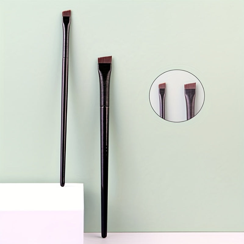 2pcs Angled Eyebrow & Eyeliner Brushes Set Slanted Eye Brow Tinting