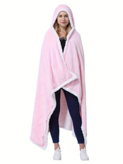 Soft Plush Hooded Night Robe Lace Up House Robe Women's Sleepwear
