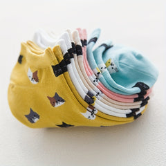 Cat Print Cartoon Socks & Ankle Socks Women's Stockings
