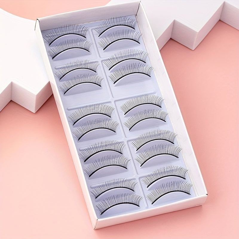 10 Pair 8mm Practice Eyelash Extensions Strips for Training