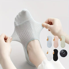 5 Pairs No Show Ankle Socks Breathable & Lightweight All match Socks Women's Sto