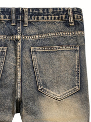 Men's Slim Fit Ripped Jeans Casual Distressed Vintage Denim Pants