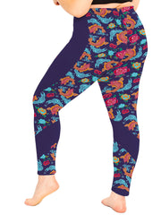 Fish Print High Waisted Yoga Leggings