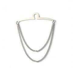 2pcs Metal Tassel Chain Tie Clip Tie Fixed Buckle Men's Tie Buckle Accessories