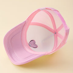 Butterfly Heart Embroidery Trucker Hat Cartoon Block Baseball Cap