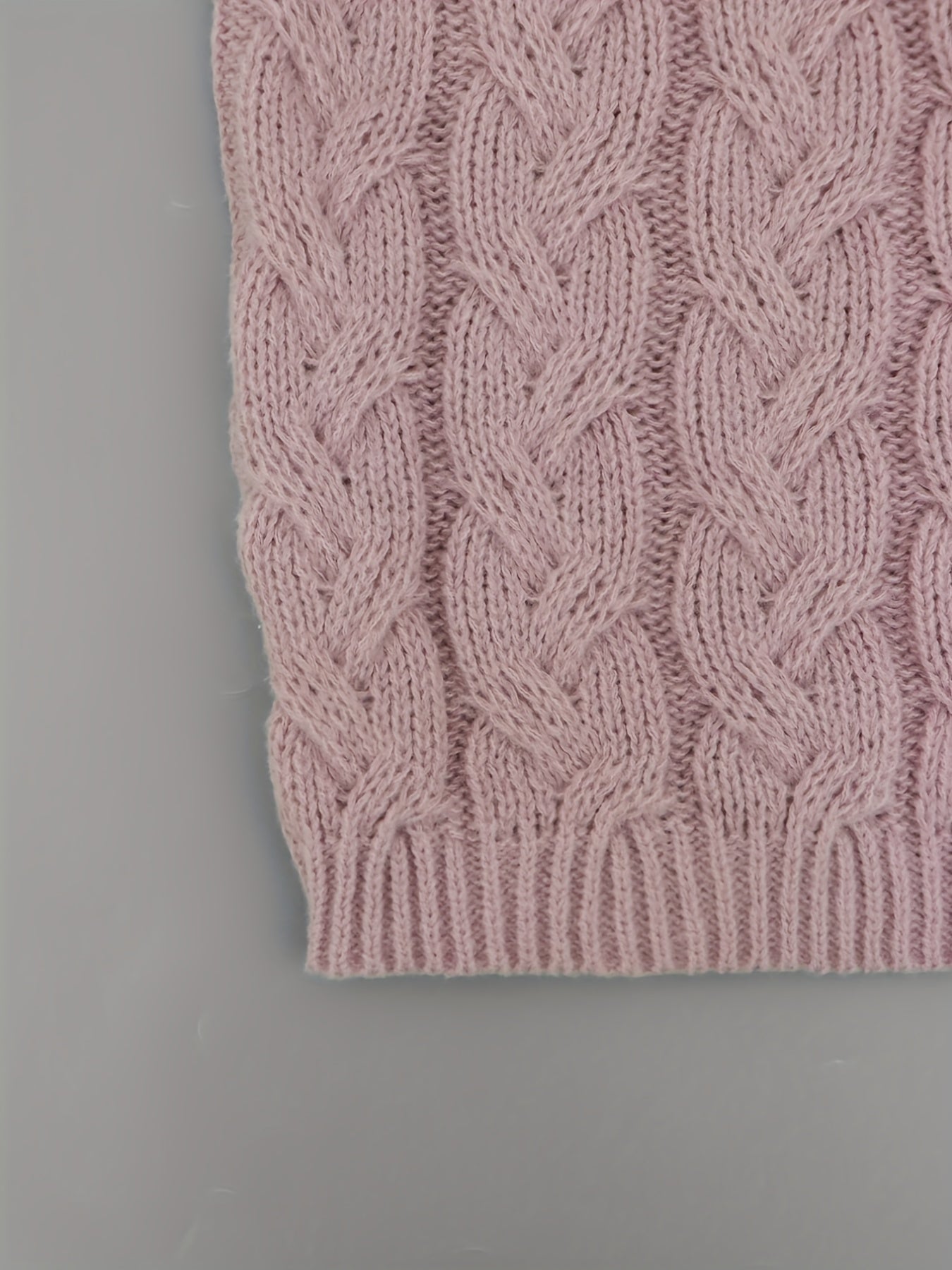 Cable Sleeve Hooded Sweater Loose Fit Pullover
