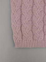 Cable Sleeve Hooded Sweater Loose Fit Pullover