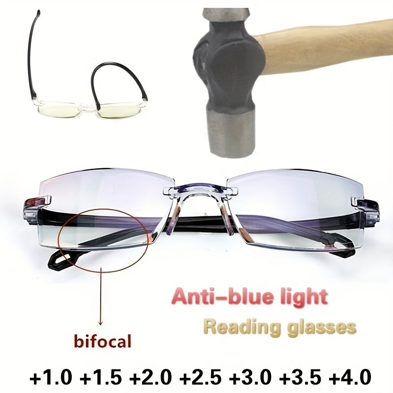 Light Blocking Bifocal Reading Glasses Anti Eyestrain Computer Presbyopic