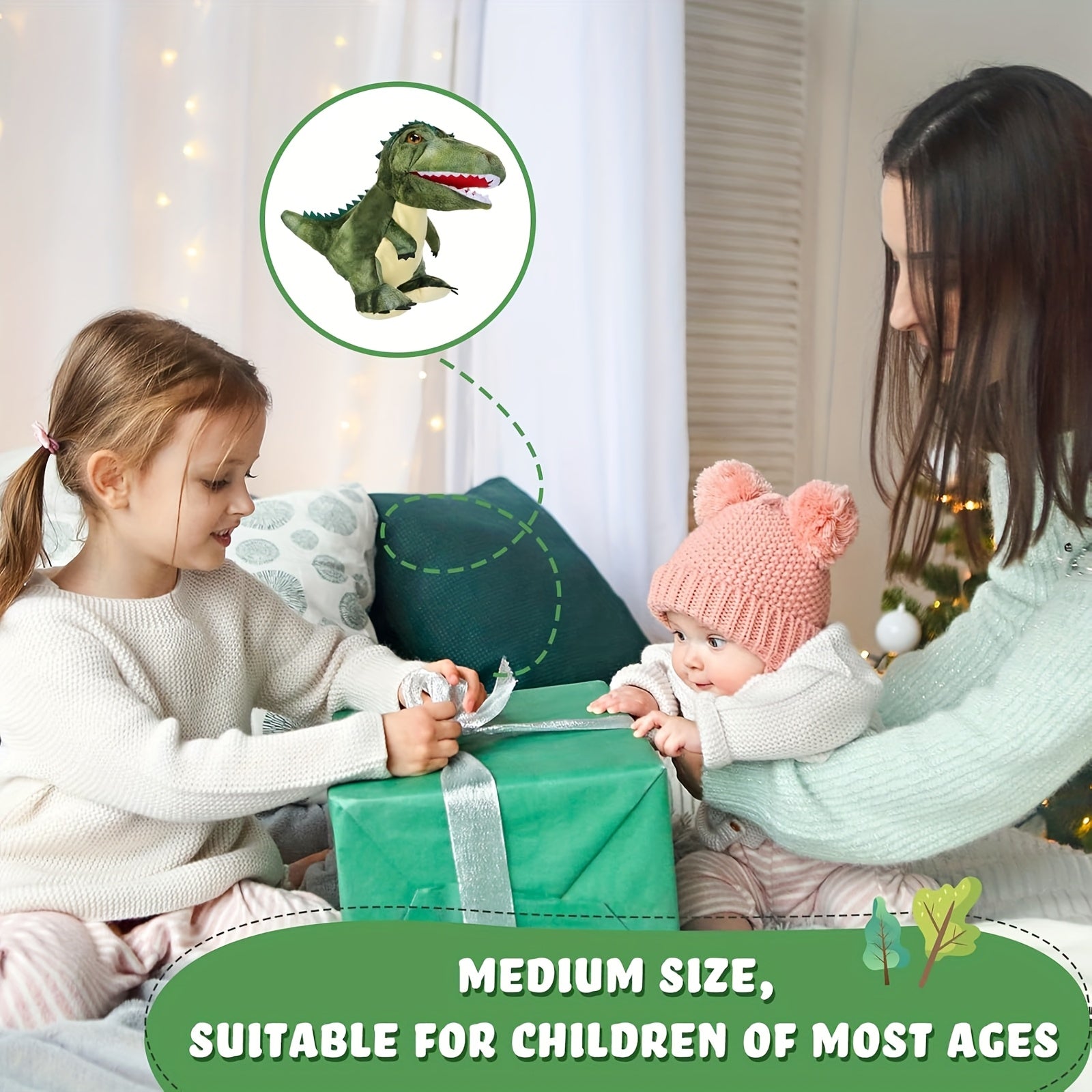 6pcs Dinosaur Hand Puppets Realistic Plush Dino Puppet Set for Kids