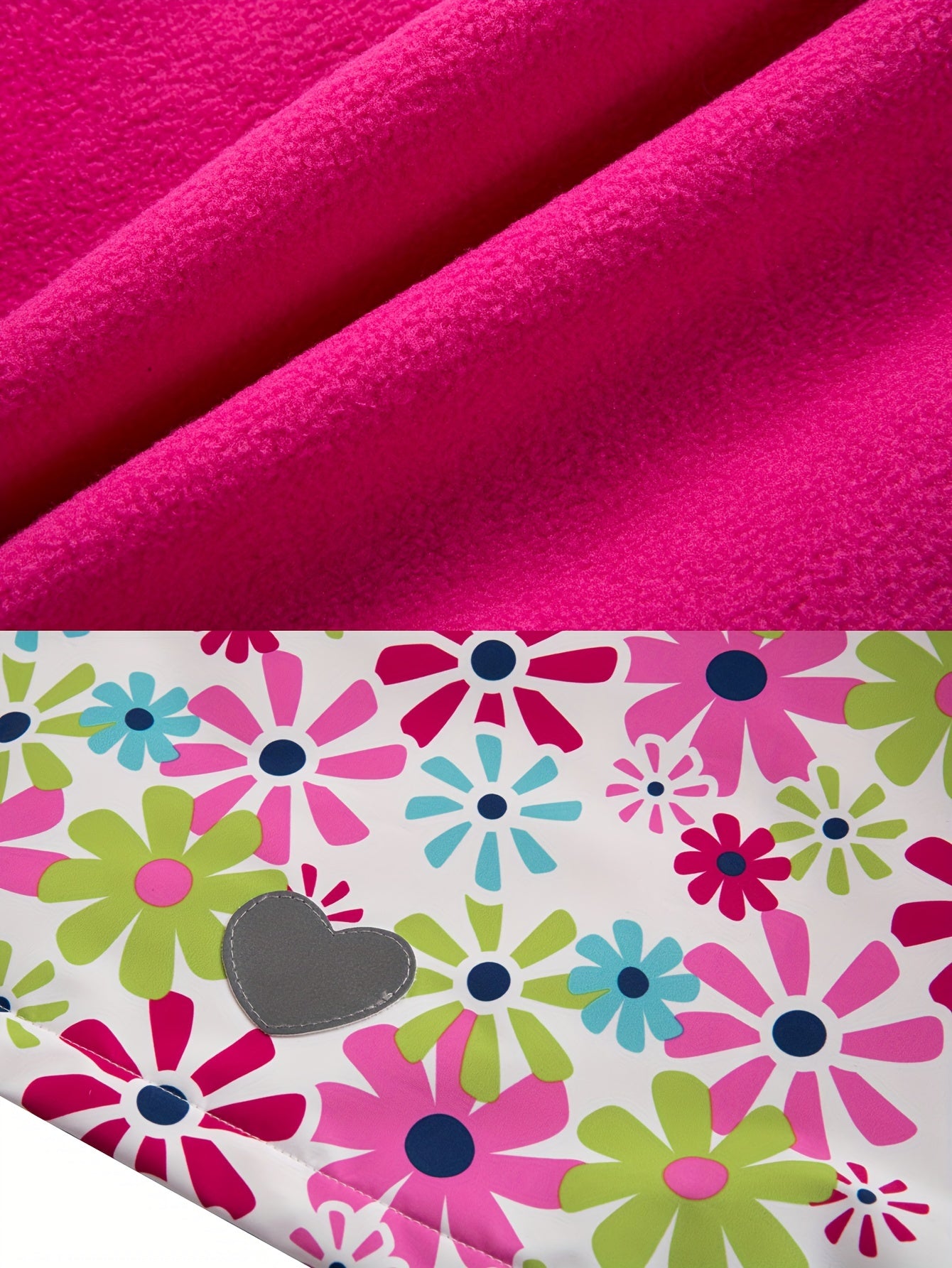 Girls Sunflower Fleece Hooded Jacket Waterproof Warm Sports