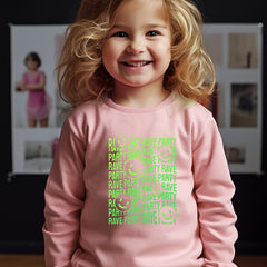 Breathable Smile & PAVE PARTY Graphic Crew Neck Long Sleeve Sweatshirt
