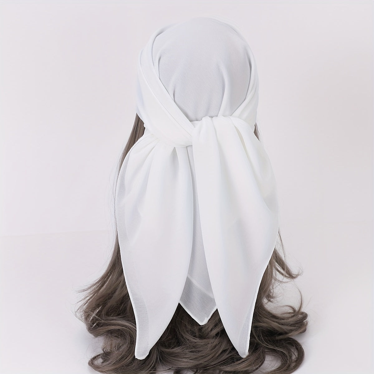 Chiffon Square Scarf Solid Hijab Bandana Shawl Windproof Head Wraps