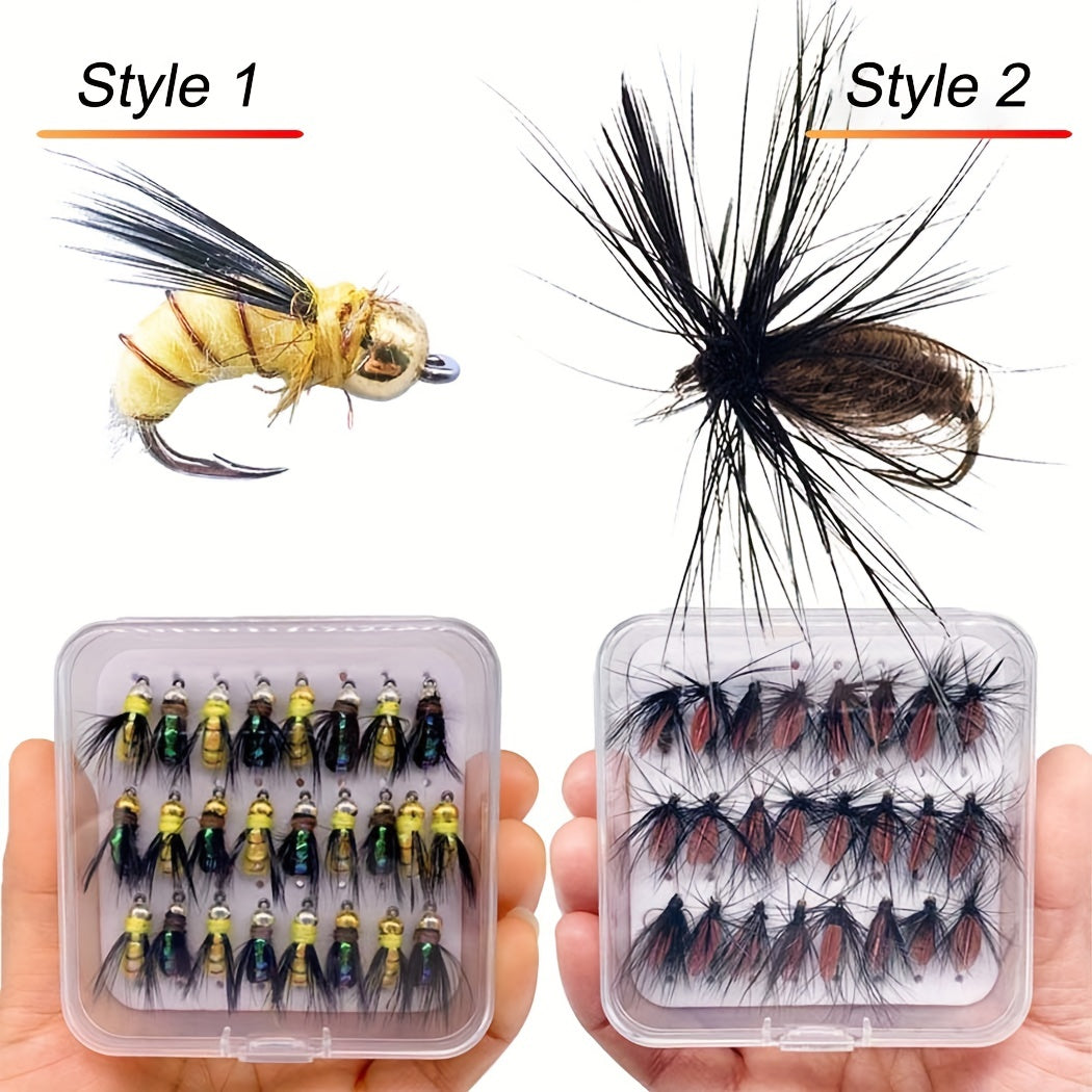 Wooly Worm Fly Fishing Lures 25pcs with Hard Hook for Bass Trout Salmon