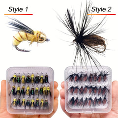 Wooly Worm Fly Fishing Lures 25pcs with Hard Hook for Bass Trout Salmon