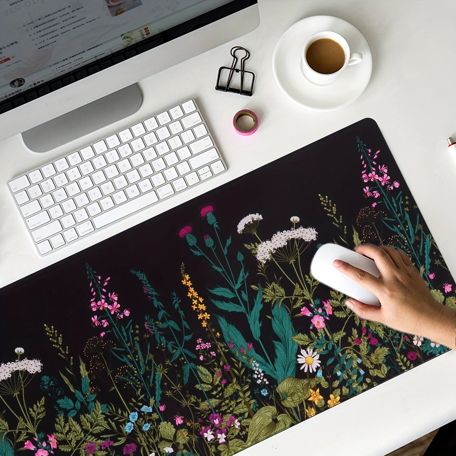 Large Gaming Mouse Pad with Rubber Base & Sewn Edge