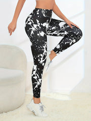 Splash Print Yoga Pants High Stretch Running Fitness Sports Leggings