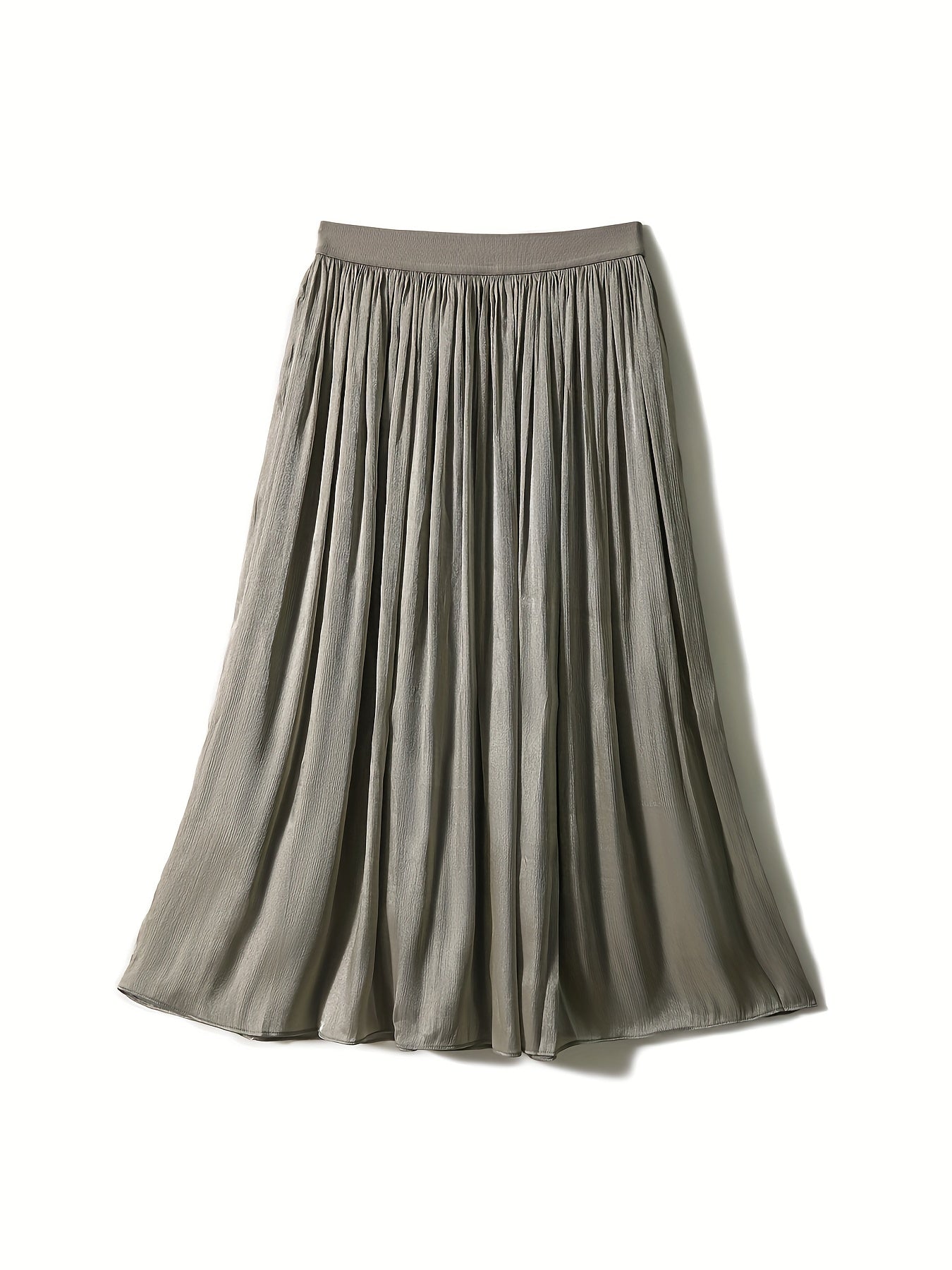 High Waist Pleated A Line Maxi Skirt Women's Clothing