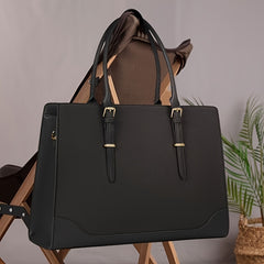 Large Capacity Waterproof PU Leather Laptop Bag for Women