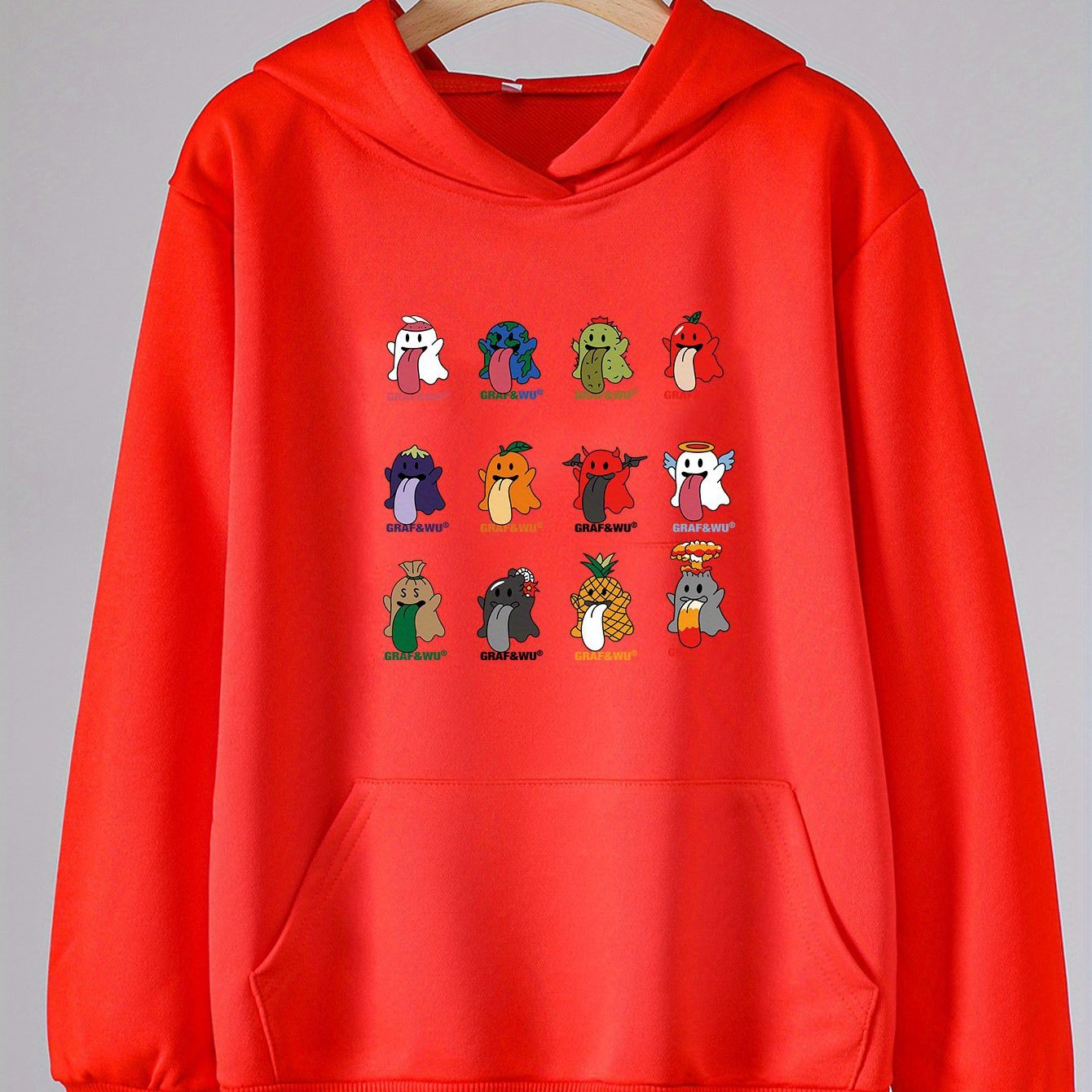 Girls Ghost Print Hoodies Comfy Pullover Spring Fall Christmas Gift
