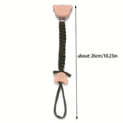 Baby Braided Pacifier Chain Anti-drop Holder Cartoon Bear Pacifier Clip