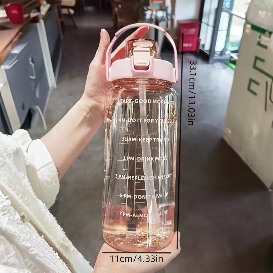 64oz Inspirational Water Bottle with Straw for Home Office Fitness